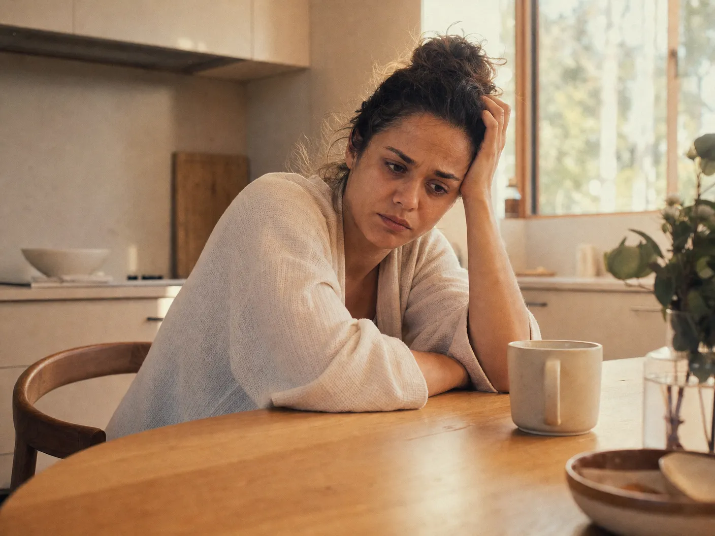Woman experiencing stress and food cravings