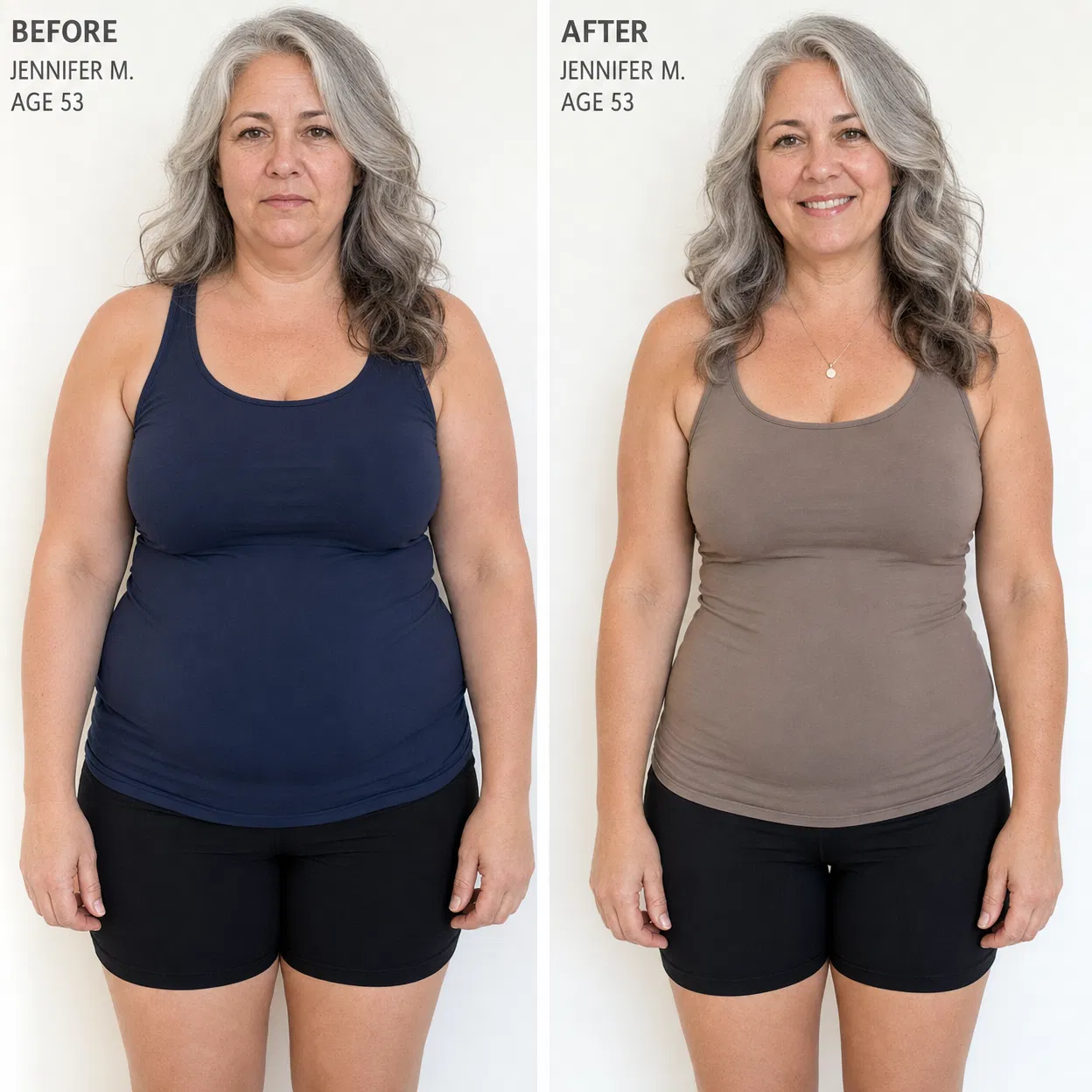 Jennifer M. before and after Cortisol Detox